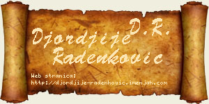 Đorđije Radenković vizit kartica
